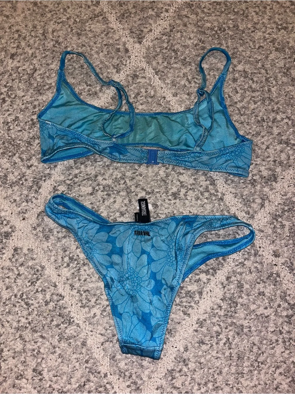 triangl swimwear Blue Floral Bralette Bikini Set